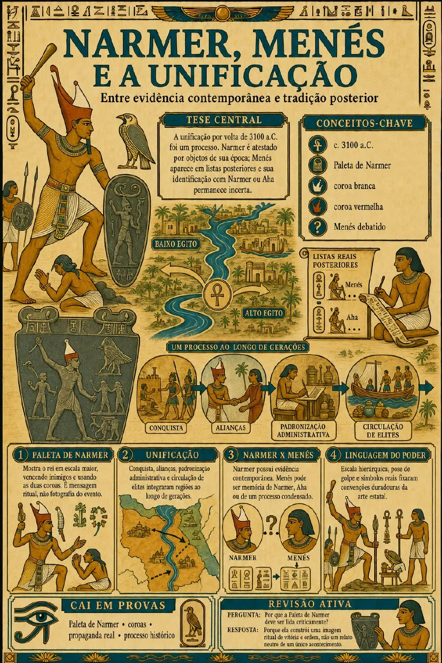 Prévia do resumo sobre Narmer, Menés e a unificação